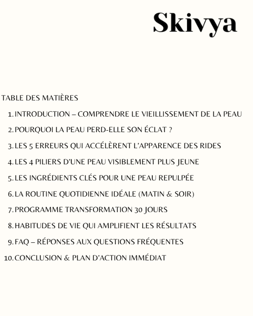 E-Book Le Guide Ultime Pour Une Peau Visiblement Plus Jeune